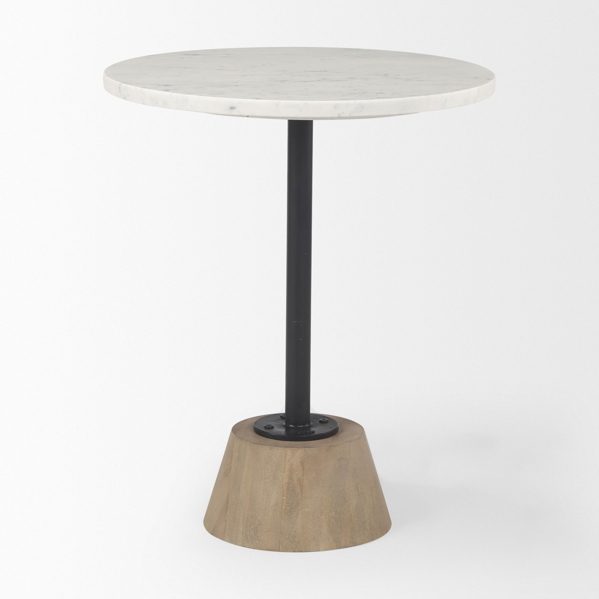 Maxwell Marble Top Pedestal End/Side Table, Side & End Table by Mercana, 20" length x 20" width x 24" height View 2