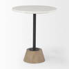 Maxwell Marble Top Pedestal End/Side Table, Side & End Table by Mercana, 20" length x 20" width x 24" height thumbnail 2