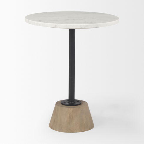 Maxwell Marble Top Pedestal End/Side Table