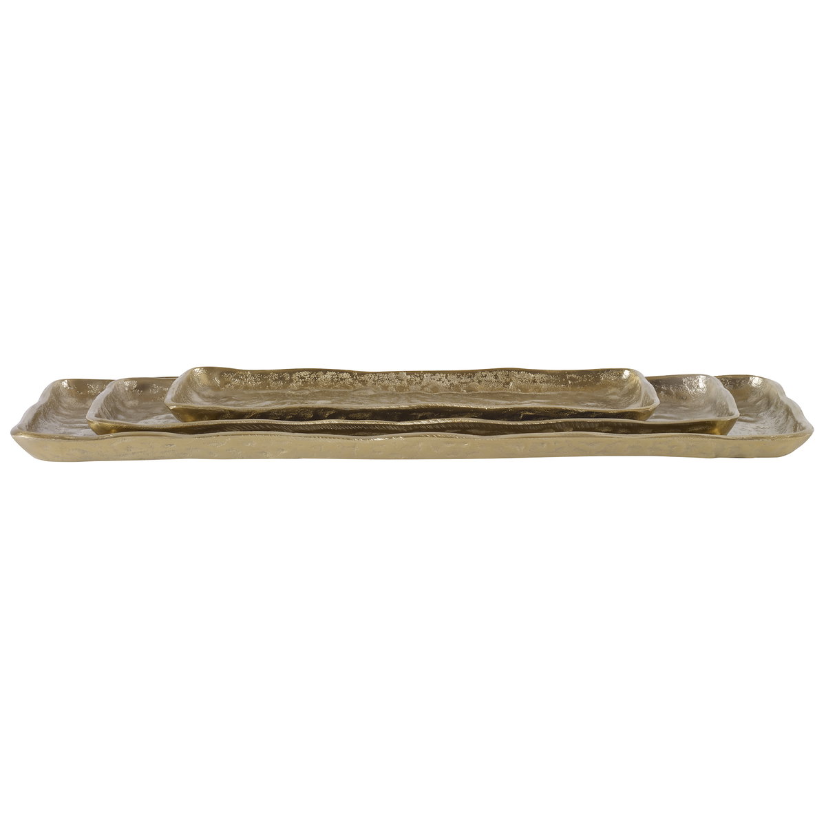 Artisan Antique Gold Trays Set/3, Decorative Tray by Uttermost, 24" width x 1.25" height x 7.5" depth View 1