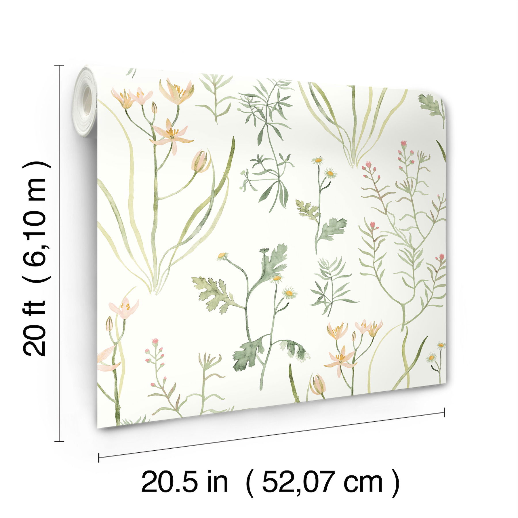 Alpine Botanical Peach Peel & Stick Wallpaper large image 