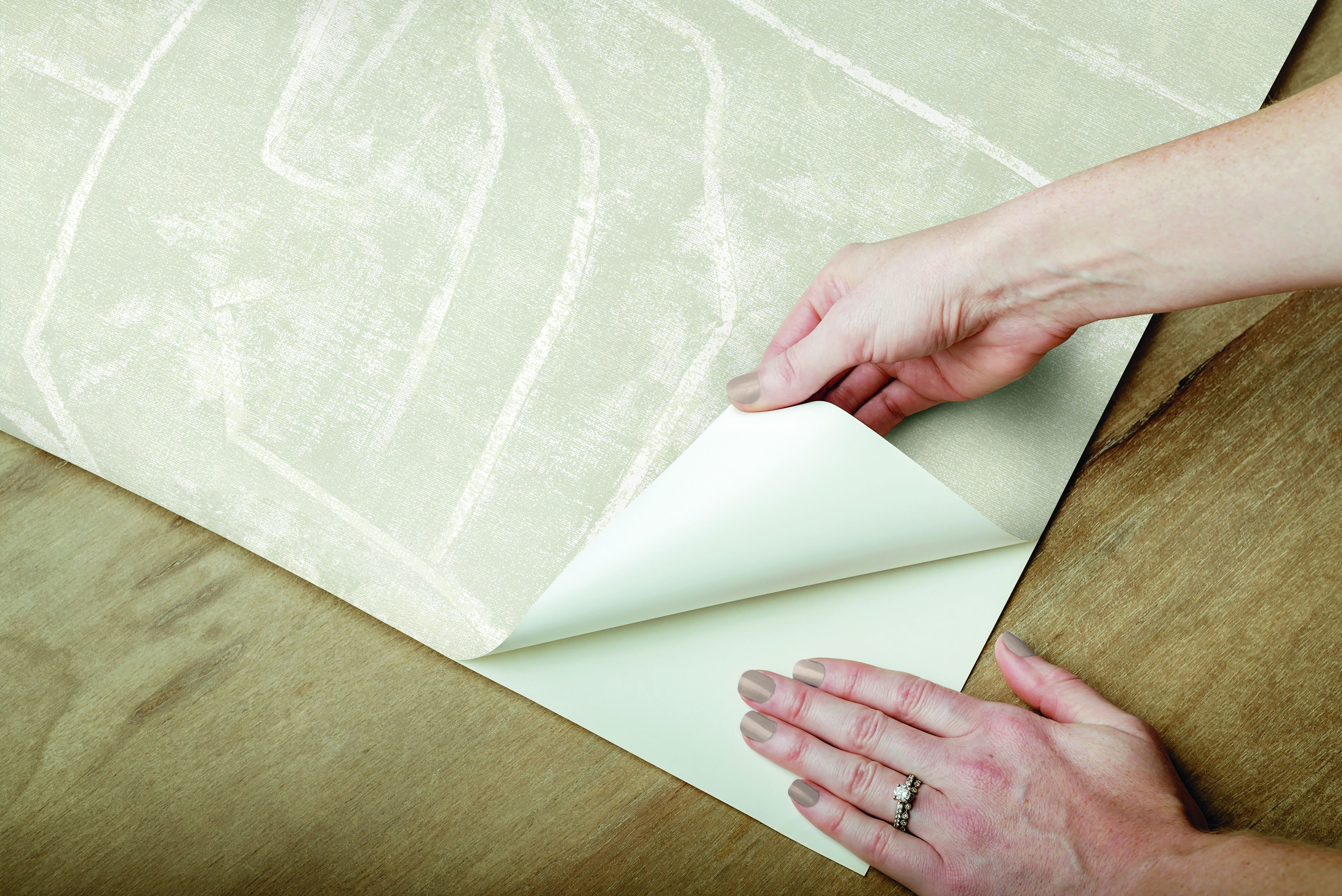 Urban Chalk Beige Peel & Stick Wallpaper large image 