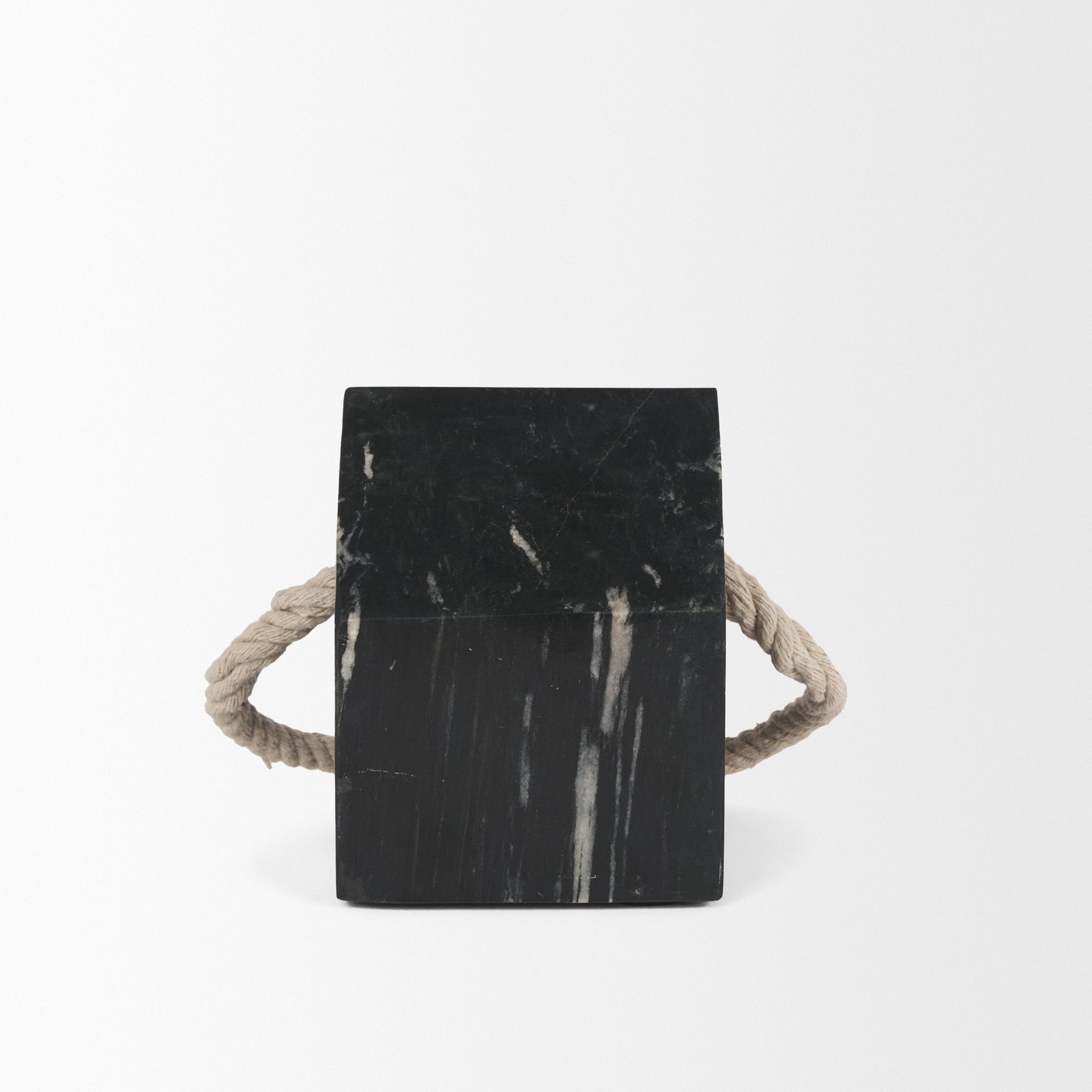 Raena Black Marble House Door Stopper, Decorative Object by Mercana, 4" length x 4" width x 4.75" height View 3