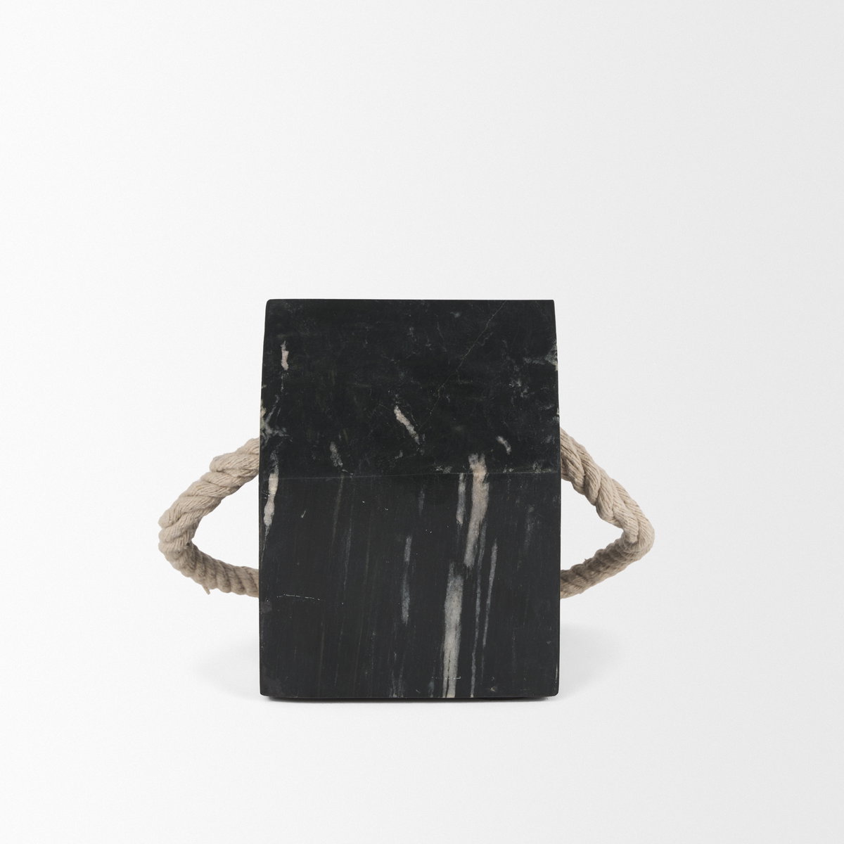 Raena Black Marble House Door Stopper, Decorative Object by Mercana, 4" length x 4" width x 4.75" height View 5