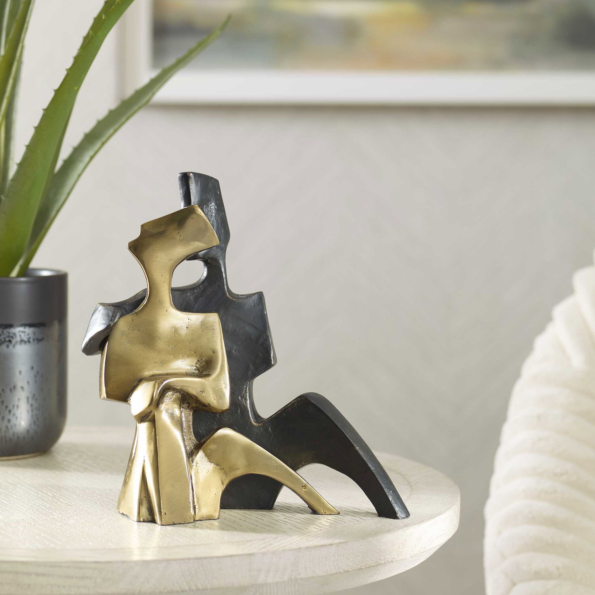 Affection Bronze Gold Sculpture Set/2, Figurines & Statue by Uttermost, 8" width x 8.25" height x 2.75" depth View 6