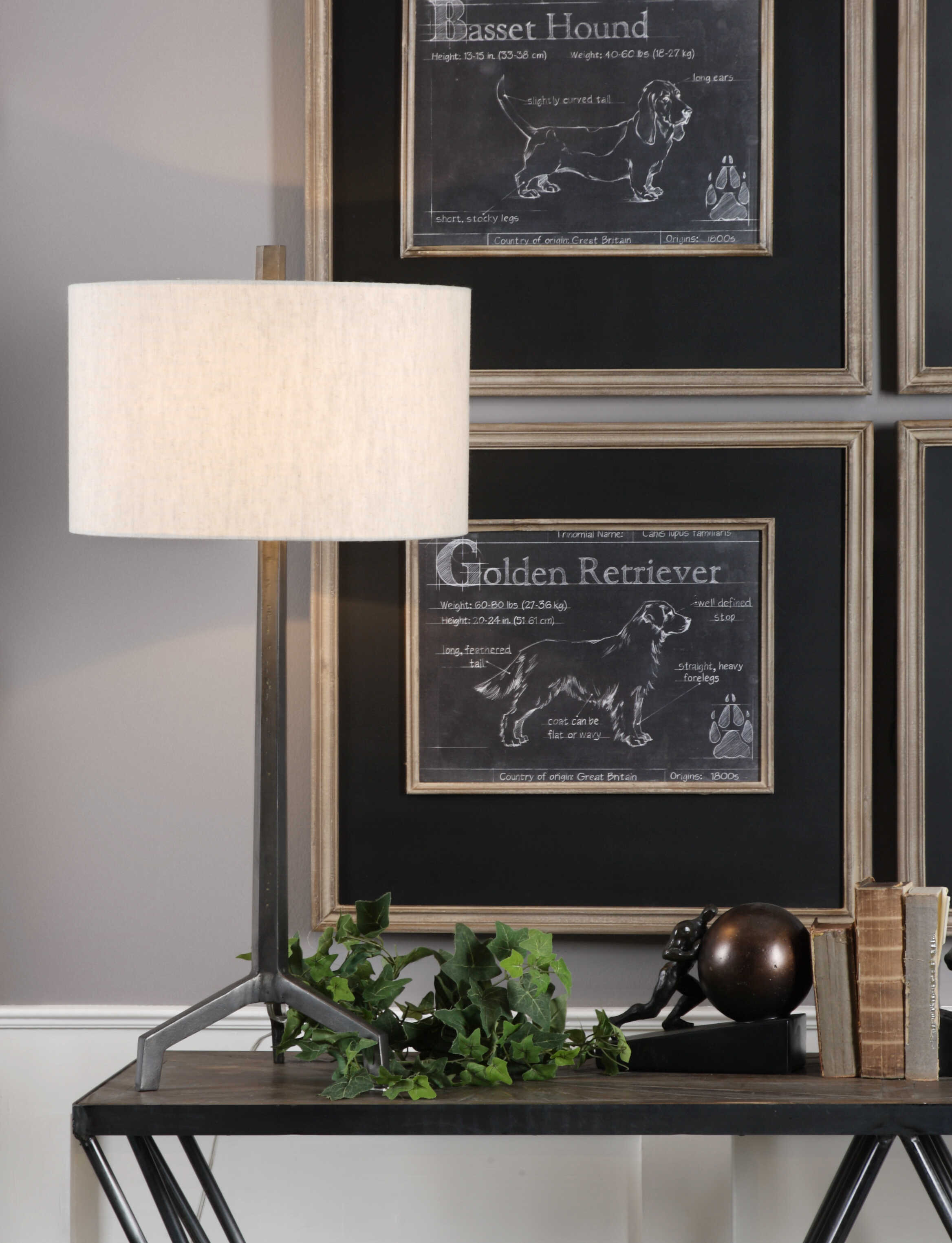 Ivor Cast Iron Lamp, by Uttermost, 16" width x 33.75" height x 16" depth View 4