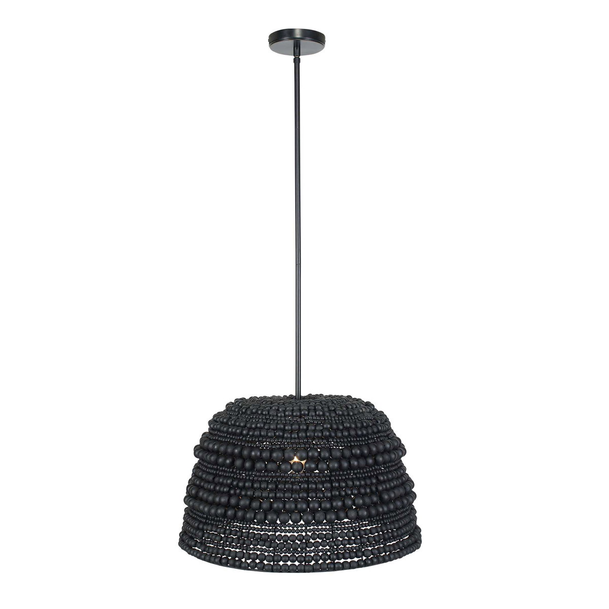 Persephone Black Bead 1 Light Pendant, Mini Light Pendant by Uttermost, 20.75" width x 13" height x 20.75" diameter x 20.25" depth View 7