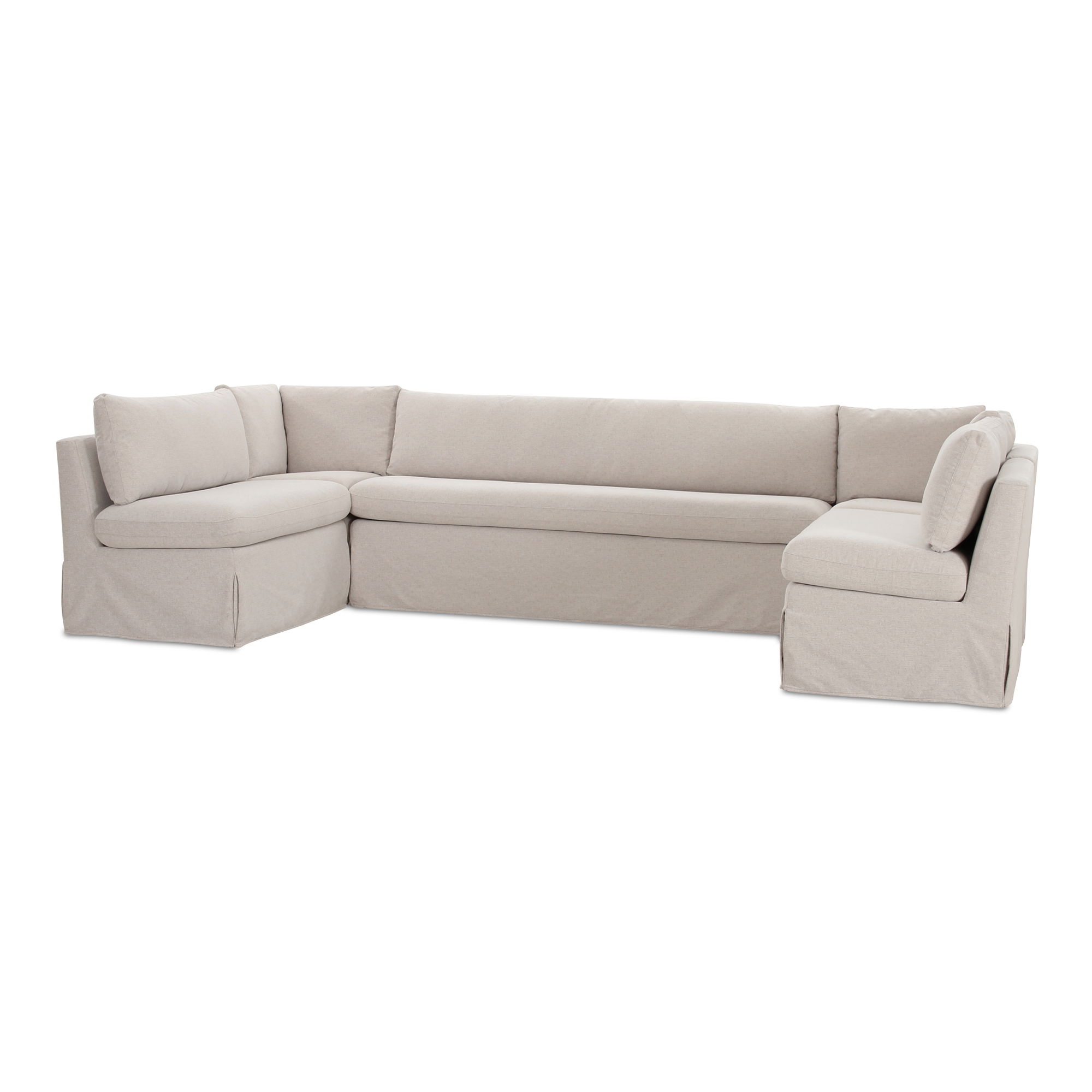 Fable Slipcover Dining Banquette U-shape Beige 129in large image 