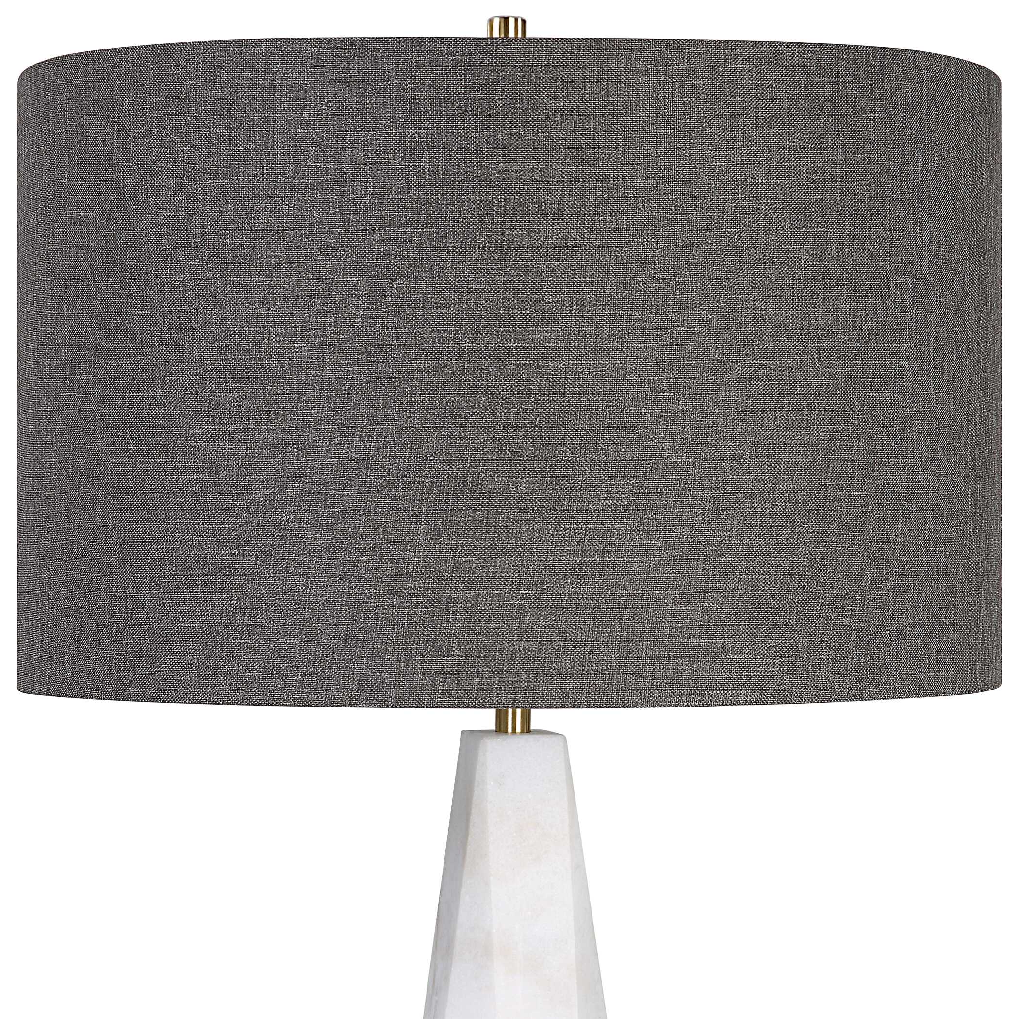 Citadel White Marble Table Lamp, by Uttermost, 17" width x 28.75" height x 17" depth View 6