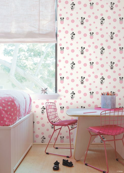 Minnie Dots Pink Wallpaper