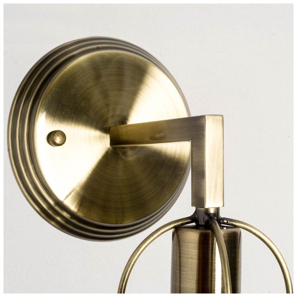 Hines II 6x14 Bronze Toned Metal Bulb Cage Wall Sconce, by Mercana, 6" length x 5.5" width x 14" height View 2