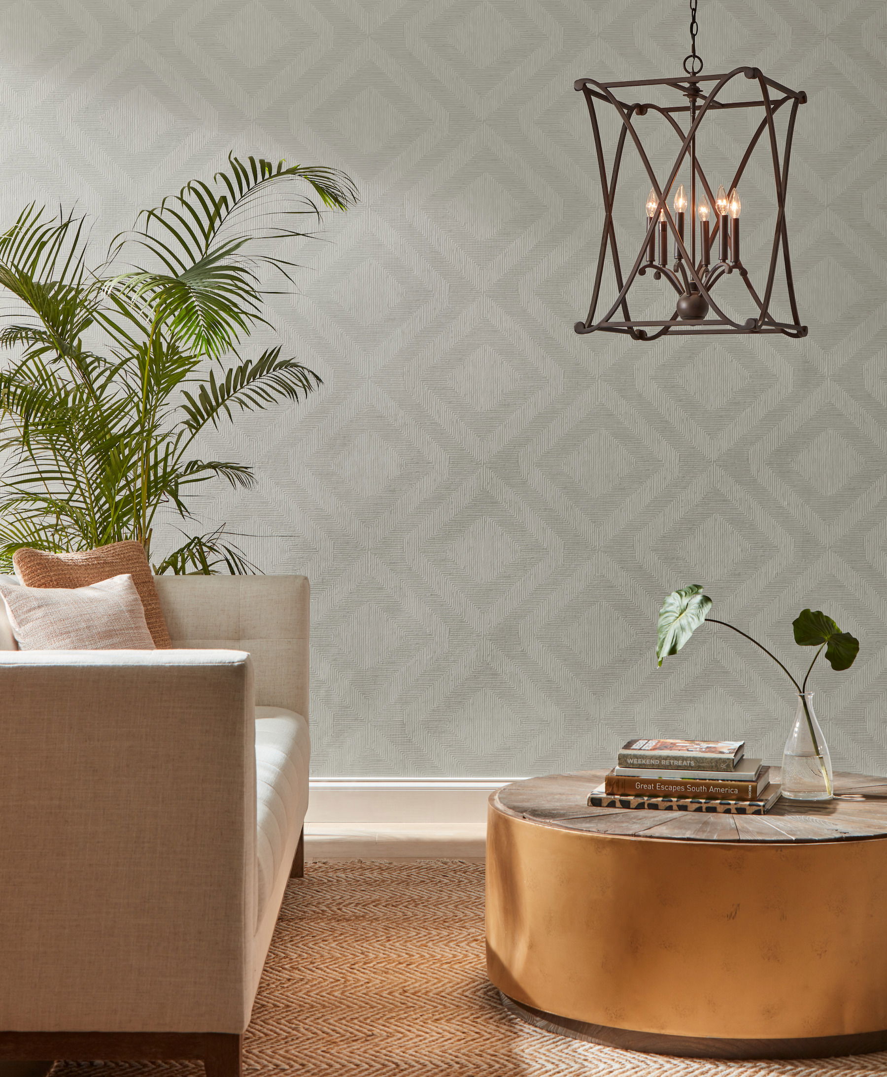 Diamond Channel Light Grey Wallpaper, by York Wall, 27' length x 2'3" width x 0.02" depth View 2