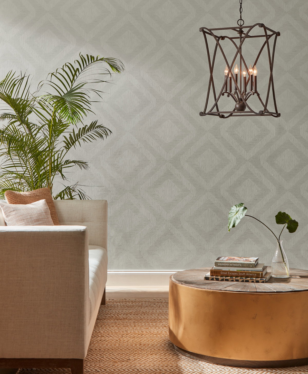 Diamond Channel Light Grey Wallpaper, by York Wall, 27' length x 2'3" width x 0.02" depth View 2