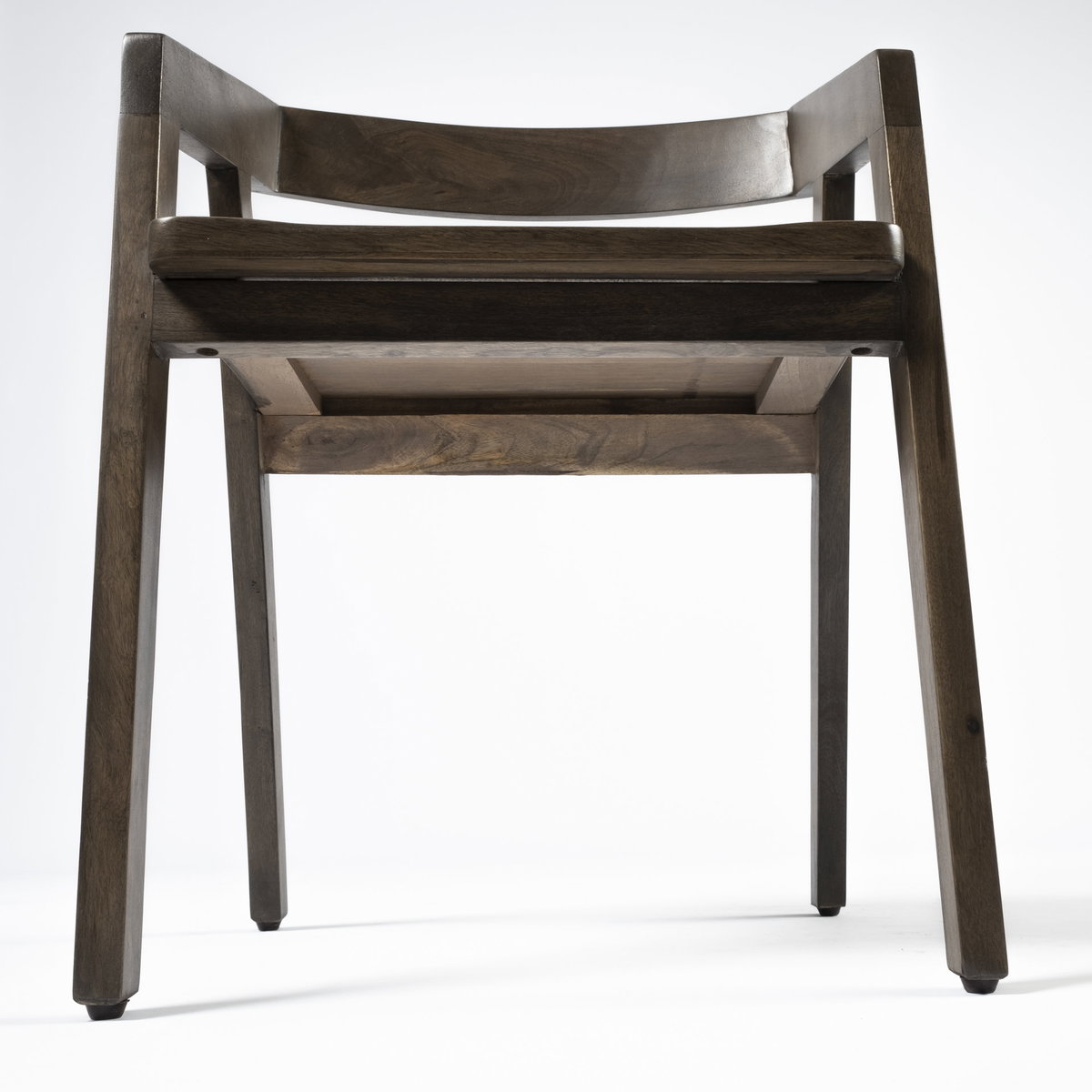 Nicholas Open Back Dining Arm Chair | Onyx Brown Wood, Dining Chair by Mercana, 20" length x 22" width x 30" height View 9
