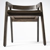 Nicholas Open Back Dining Arm Chair | Onyx Brown Wood, Dining Chair by Mercana, 20" length x 22" width x 30" height thumbnail 9