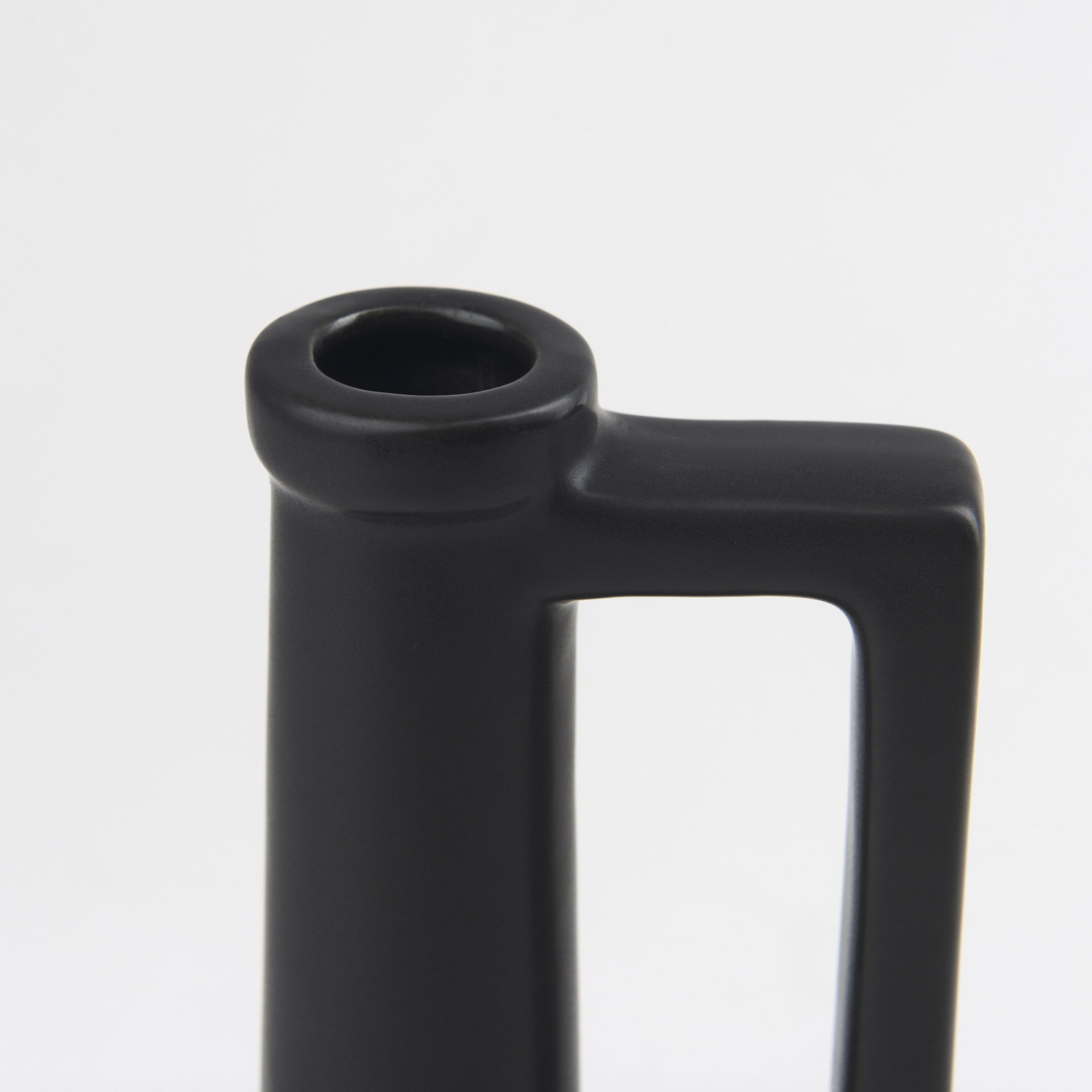 Burton 10.8H Small Matte Black Ceramic Jug Vase large image 