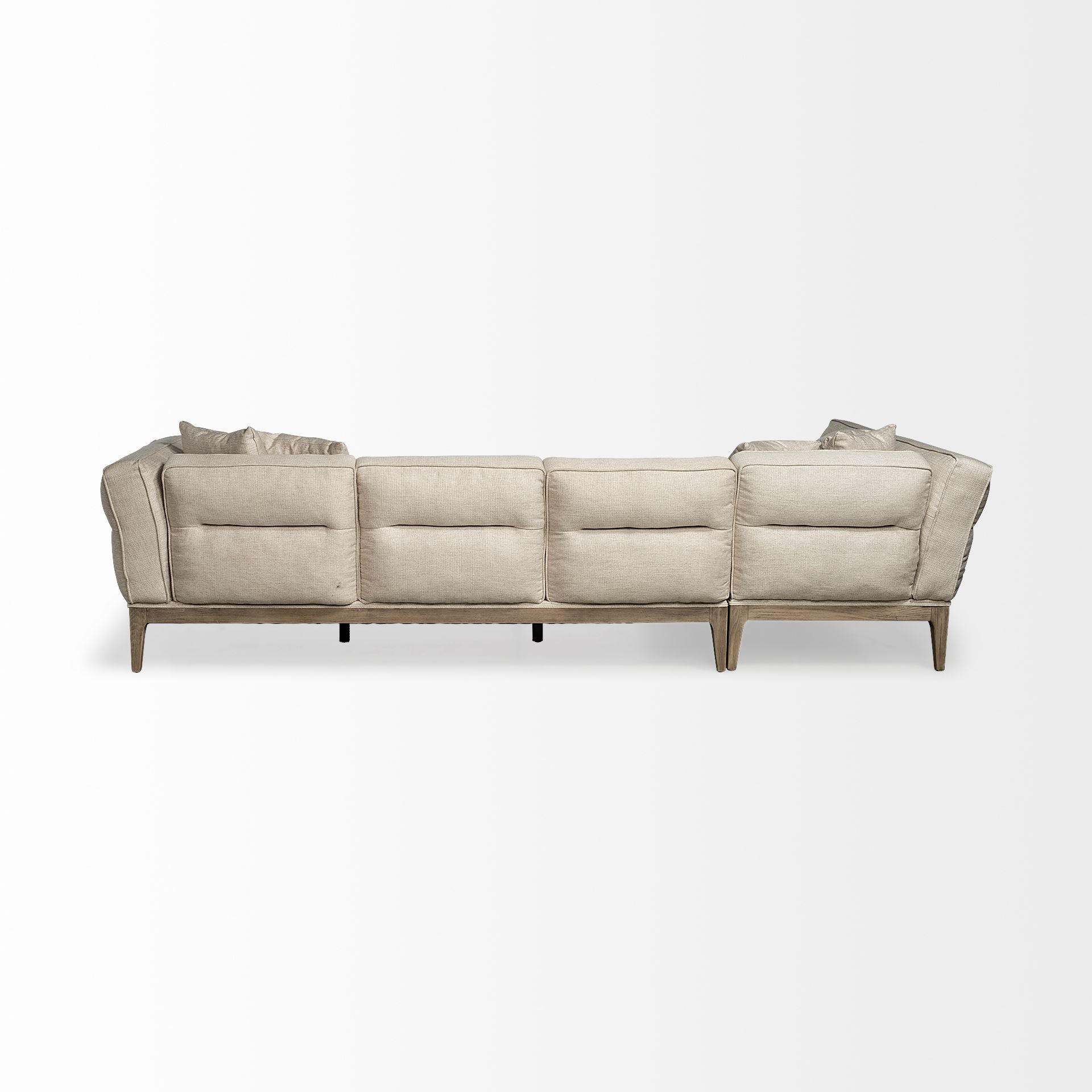 Denali IV 121' Beige Upholstered Wooden Frame Left Four Seater Sectional, Sectional Sofa by Mercana, 121" length x 86" width x 30.25" height View 5