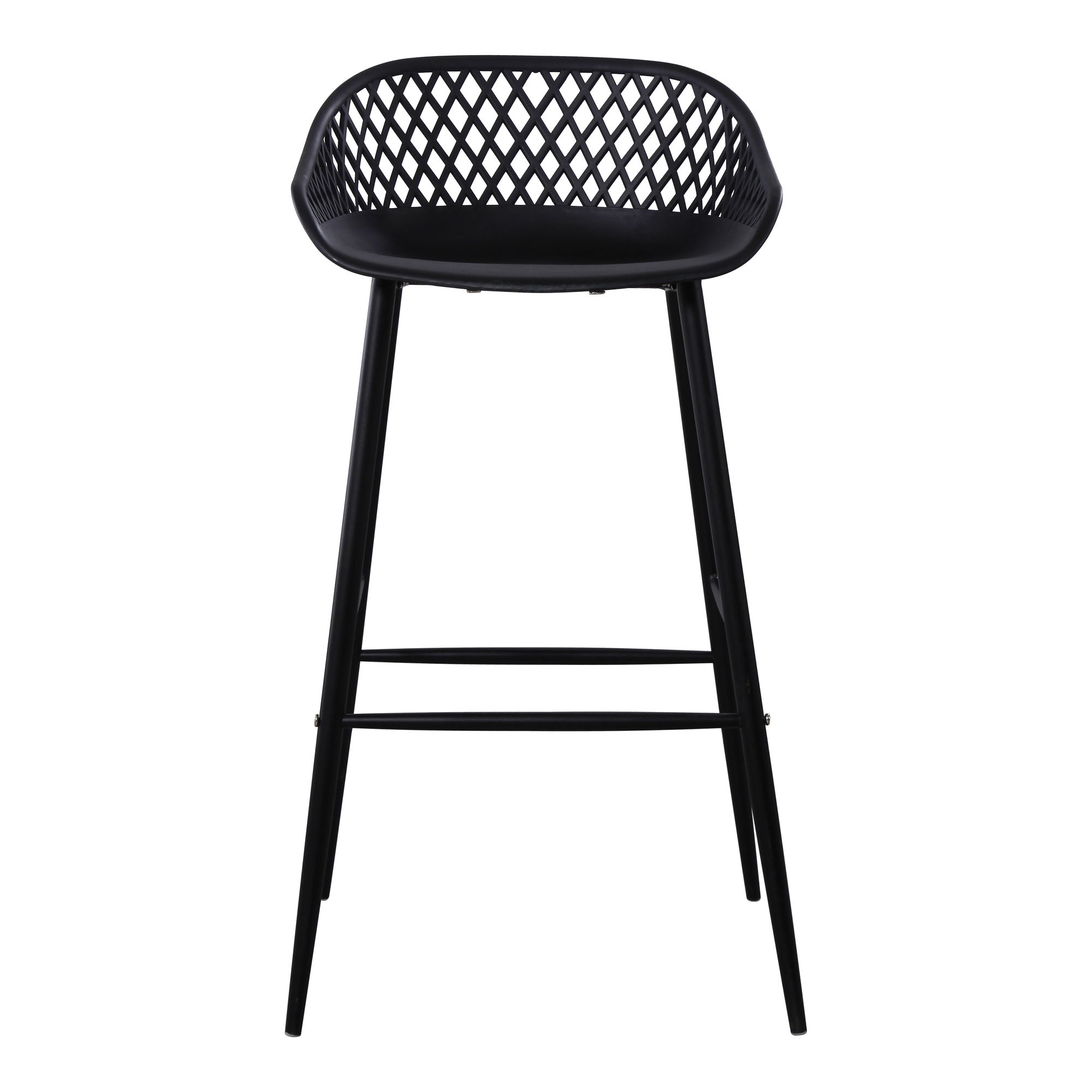 Piazza Outdoor Barstool Black - Set Of Two, Counter & Bar Stool by Moe's Home, 19.29" width x 37.2" height x 19.68" depth View 4