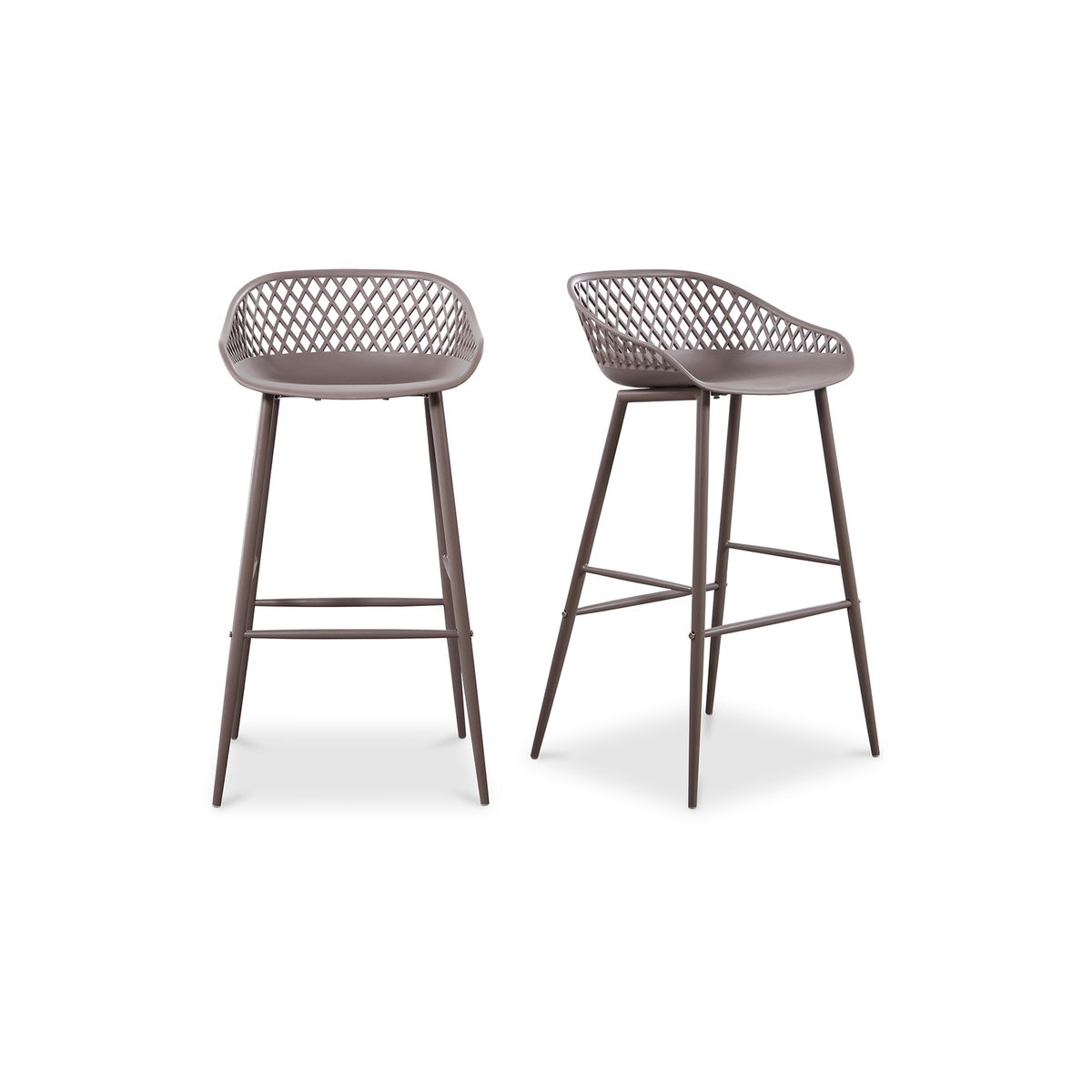 Piazza Outdoor Barstool Grey - Set Of Two, Outdoor Chair by Moe's Home, 1'7.29" width x 3'1.2" height x 1'7.68" depth View 2