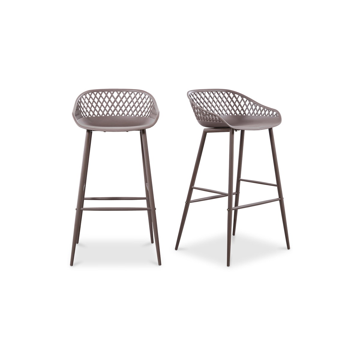 Piazza Outdoor Barstool Grey - Set Of Two, Outdoor Chair by Moe's Home, 1'7.29" width x 3'1.2" height x 1'7.68" depth View 2
