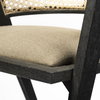 Tabitha Cane Back Dining Arm Chair | Linen with Black Wooden, Dining Chair by Mercana, 23" length x 23" width x 30" height thumbnail 9