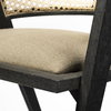 Tabitha I Black Wooden Frame Linen Wrap Seat Dining Chair, by Mercana, 23" length x 23" width x 30" height thumbnail 8