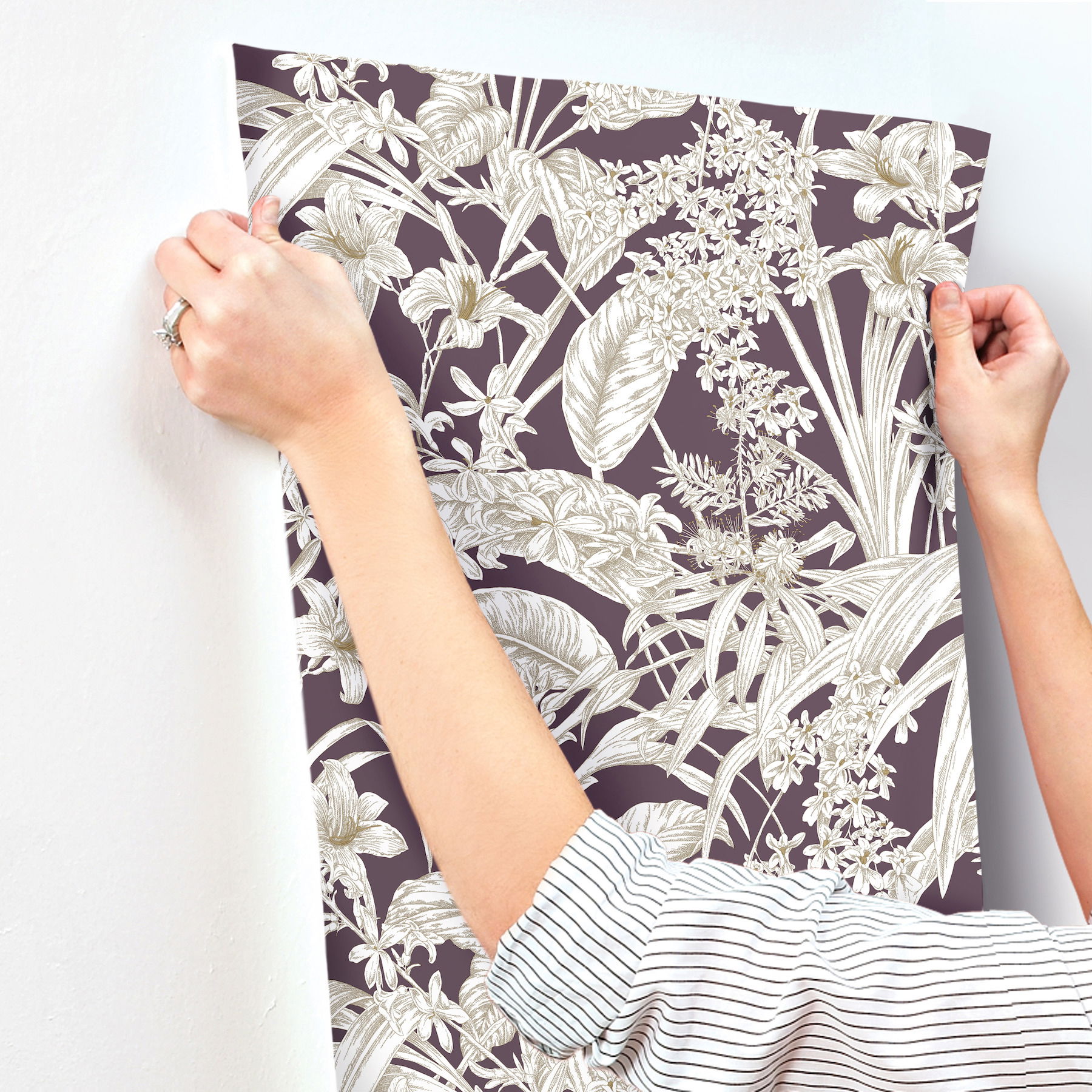Orchid Conservatory Toile Mulberry Wallpaper large image 