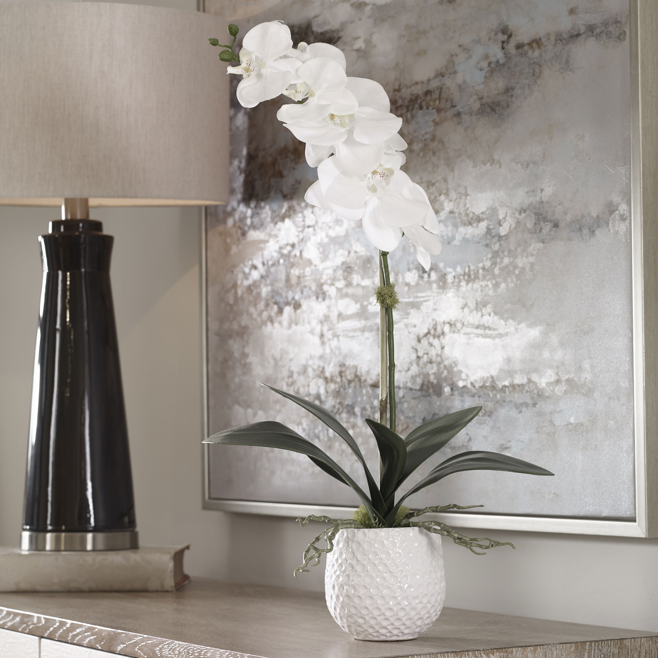 Cami White Orchid, Decorative by Uttermost, 14" width x 24" height x 8" depth View 2