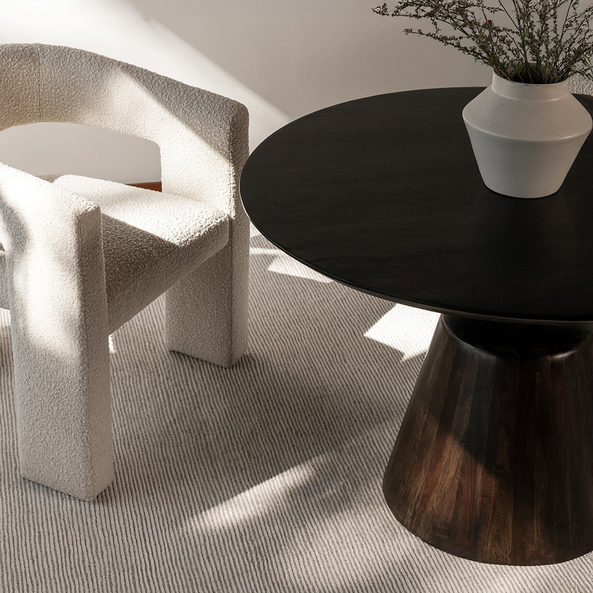 Myron Dining Table Dark Brown, by Moe's Home, 46" width x 30" height x 46" depth View 6