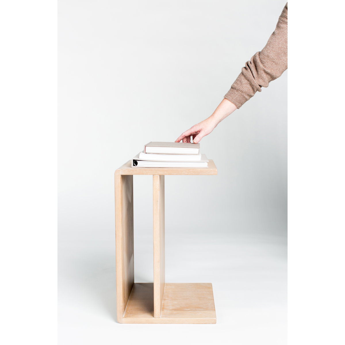 Hiroki Accent Table White Oak, Side & End Table by Moe's Home, 12.5" width x 20" height x 14" depth View 5