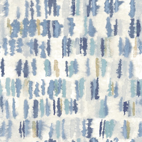 Watercolor Fountain Blue Peel & Stick Wallpaper