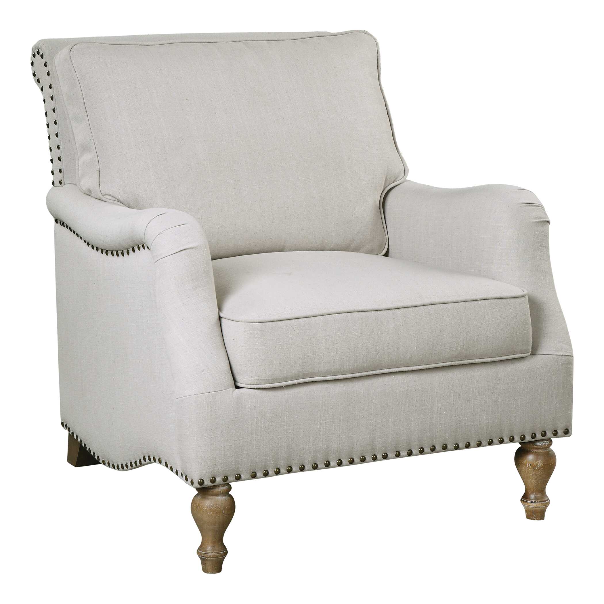 Armstead Antique White Armchair, Furniture by Uttermost, 31.5" width x 33.5" height x 36.25" depth View 5