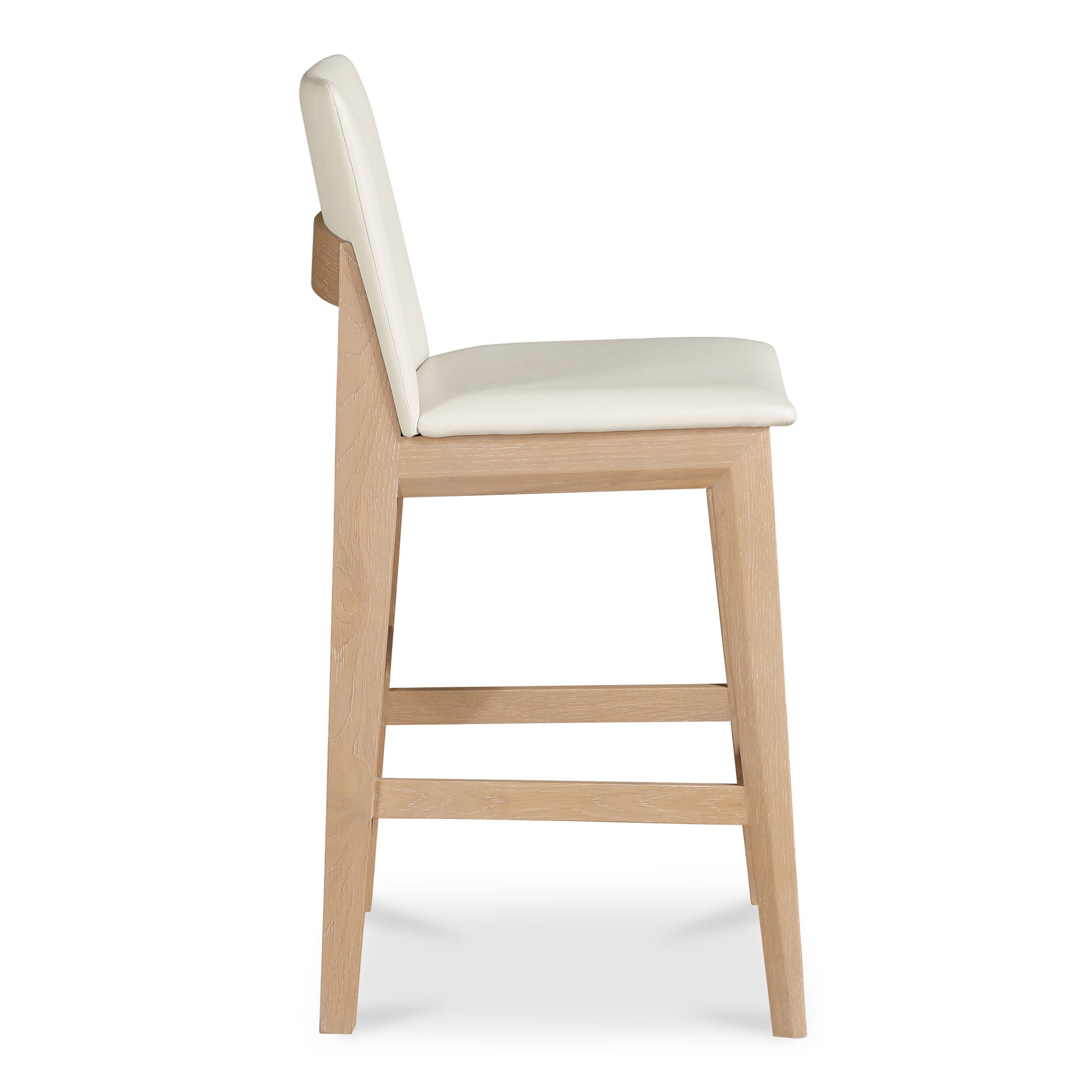 Deco Oak Counter Stool White Pvc, Counter & Bar Stool by Moe's Home, 21.7" width x 38.9" height x 20.8" depth View 3