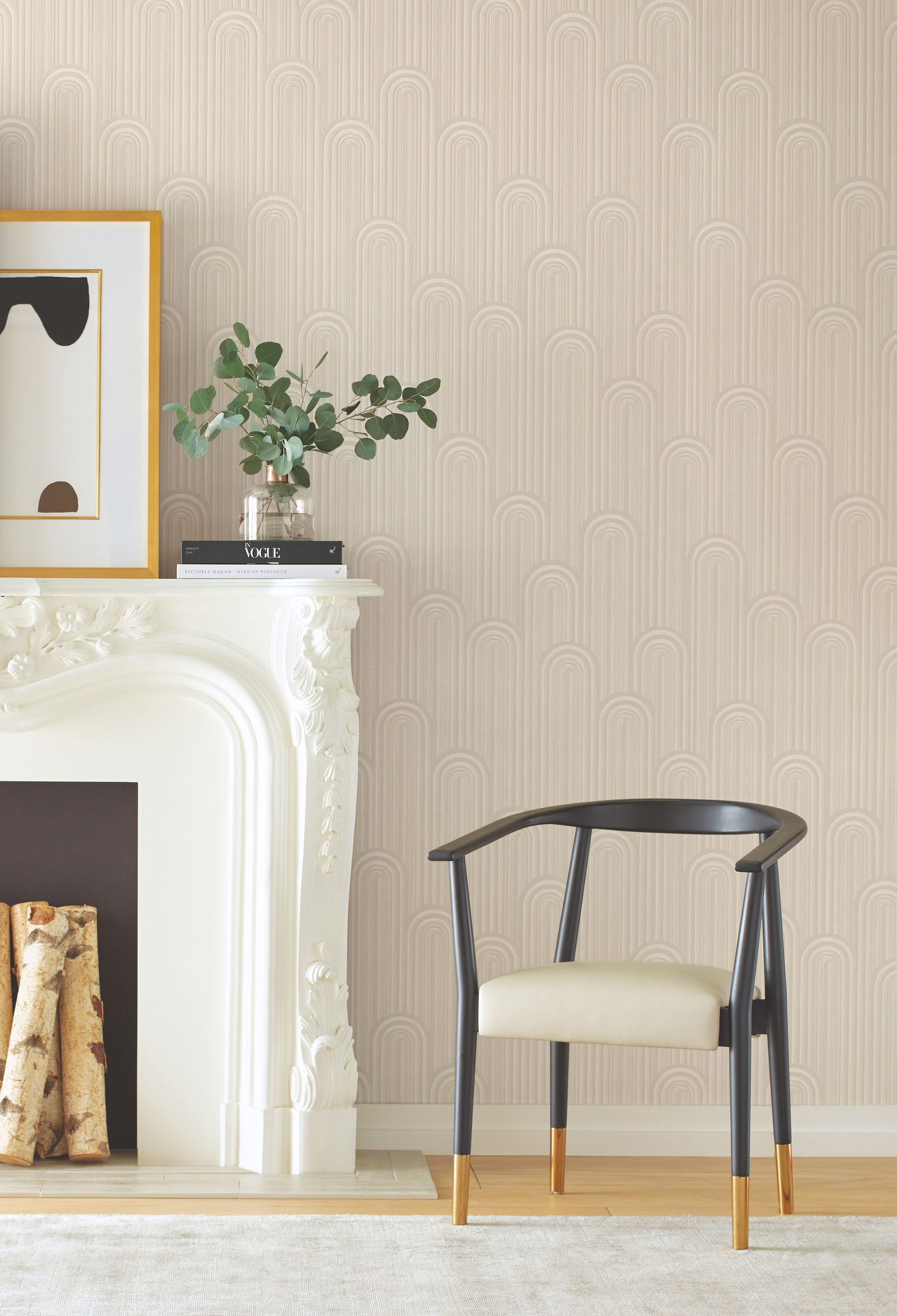 Speakeasy White Metallic Wallpaper large image 