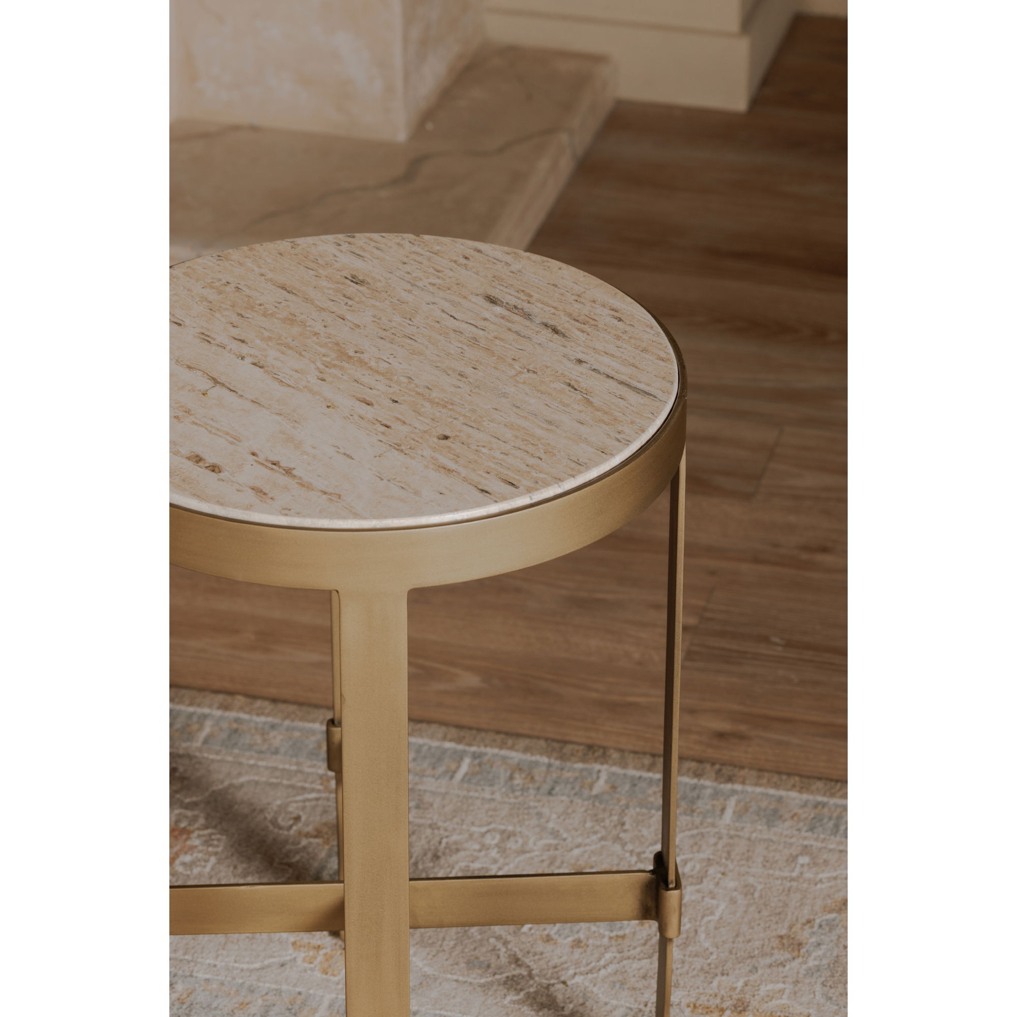 Holli Side Table Travertine, Side & End Table by Moe's Home, 16" width x 23" height x 16" depth View 8