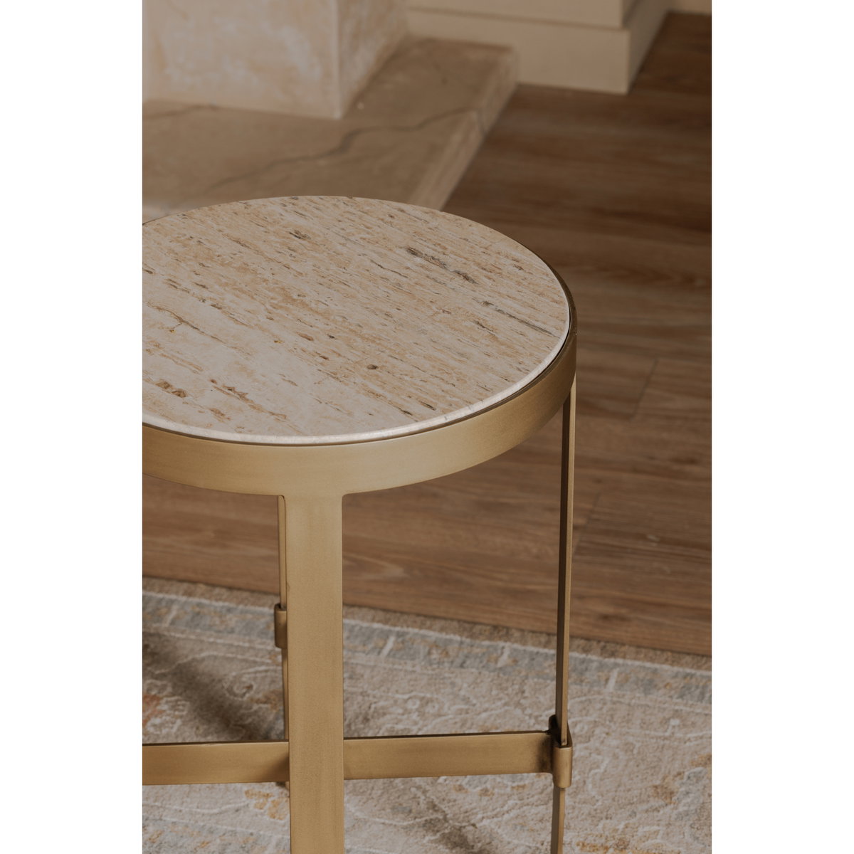 Holli Side Table Travertine, Side & End Table by Moe's Home, 16" width x 23" height x 16" depth View 8