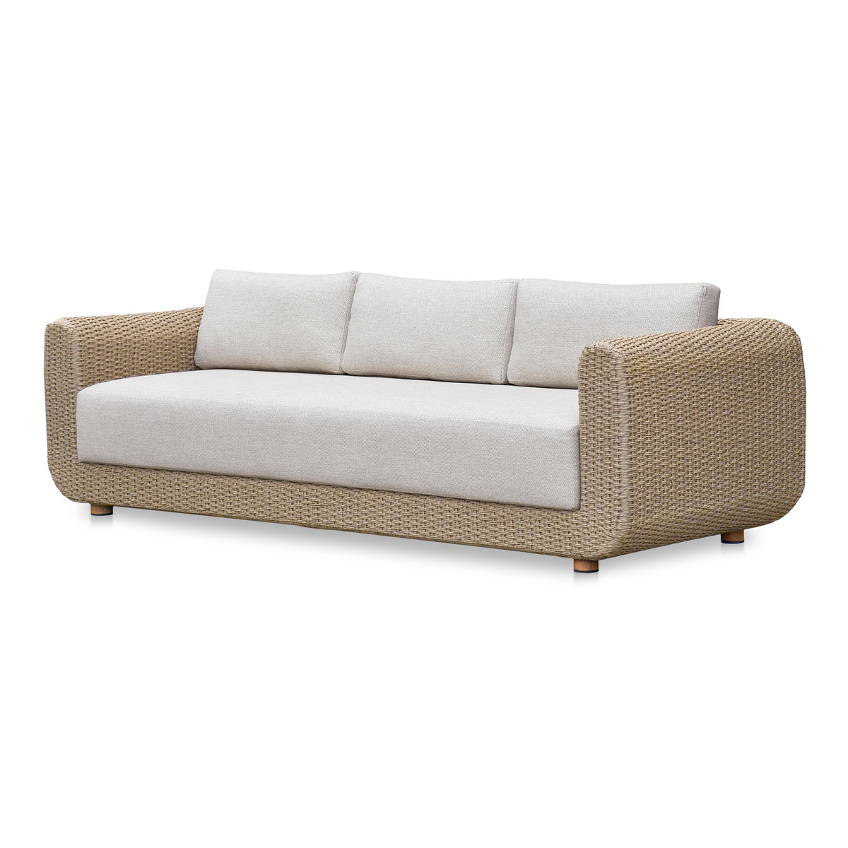 Soma Outdoor Sofa Natural, Sofas & Sectional by Moe's Home, 100" width x 26" height x 35" depth View 2