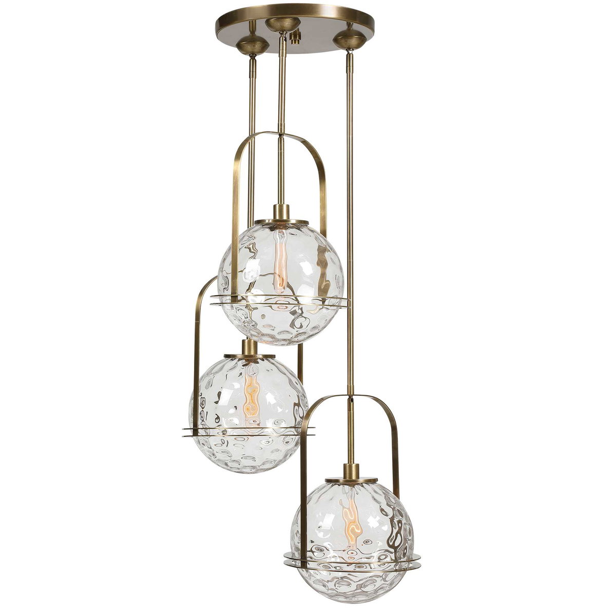 Mimas 3 Light Cluster Pendant, by Uttermost, 2' width x 4'0.25" height x 2' diameter x 2' depth View 1