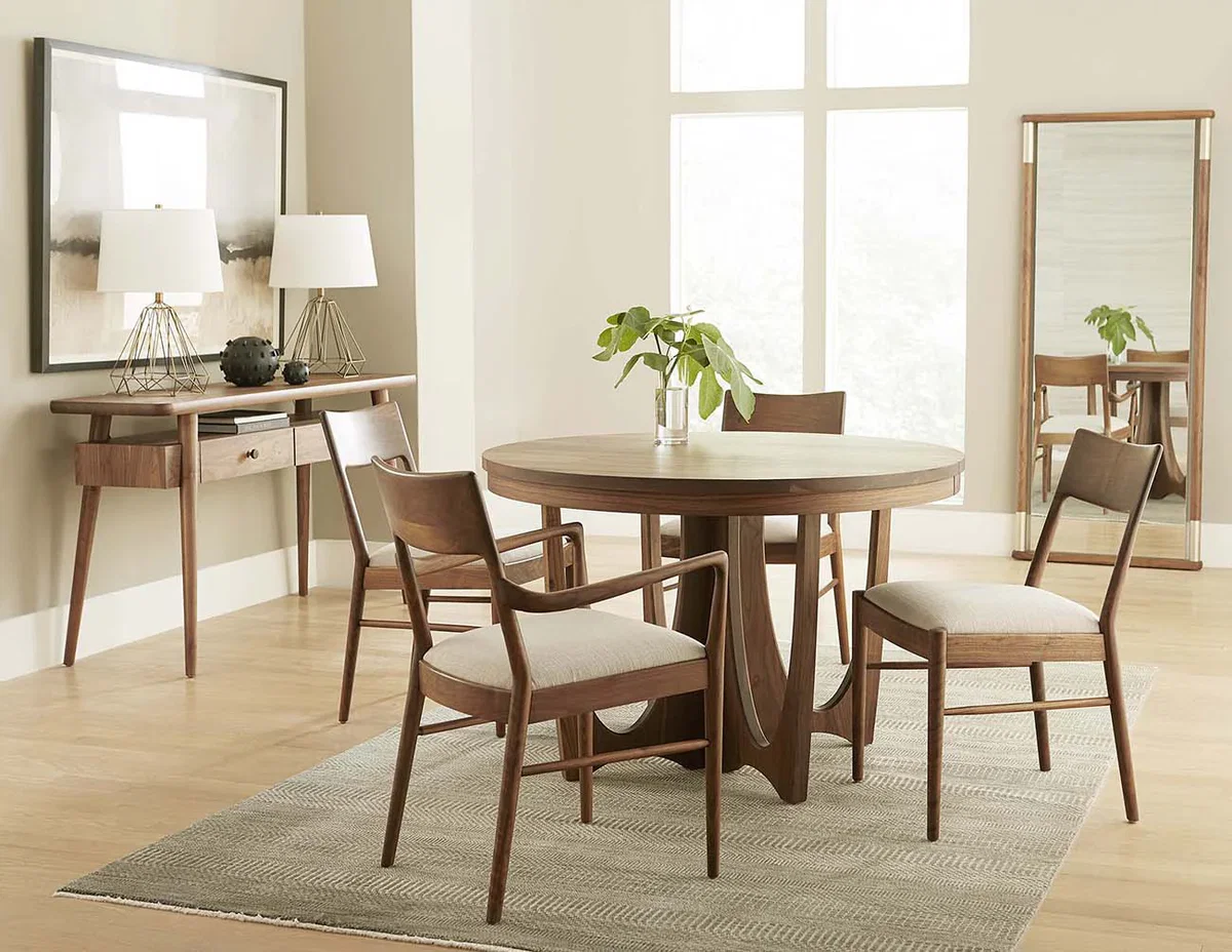 Walnut Grove Round Dining Table, by Stickley, 46" width x 30" height x 46" depth View 2