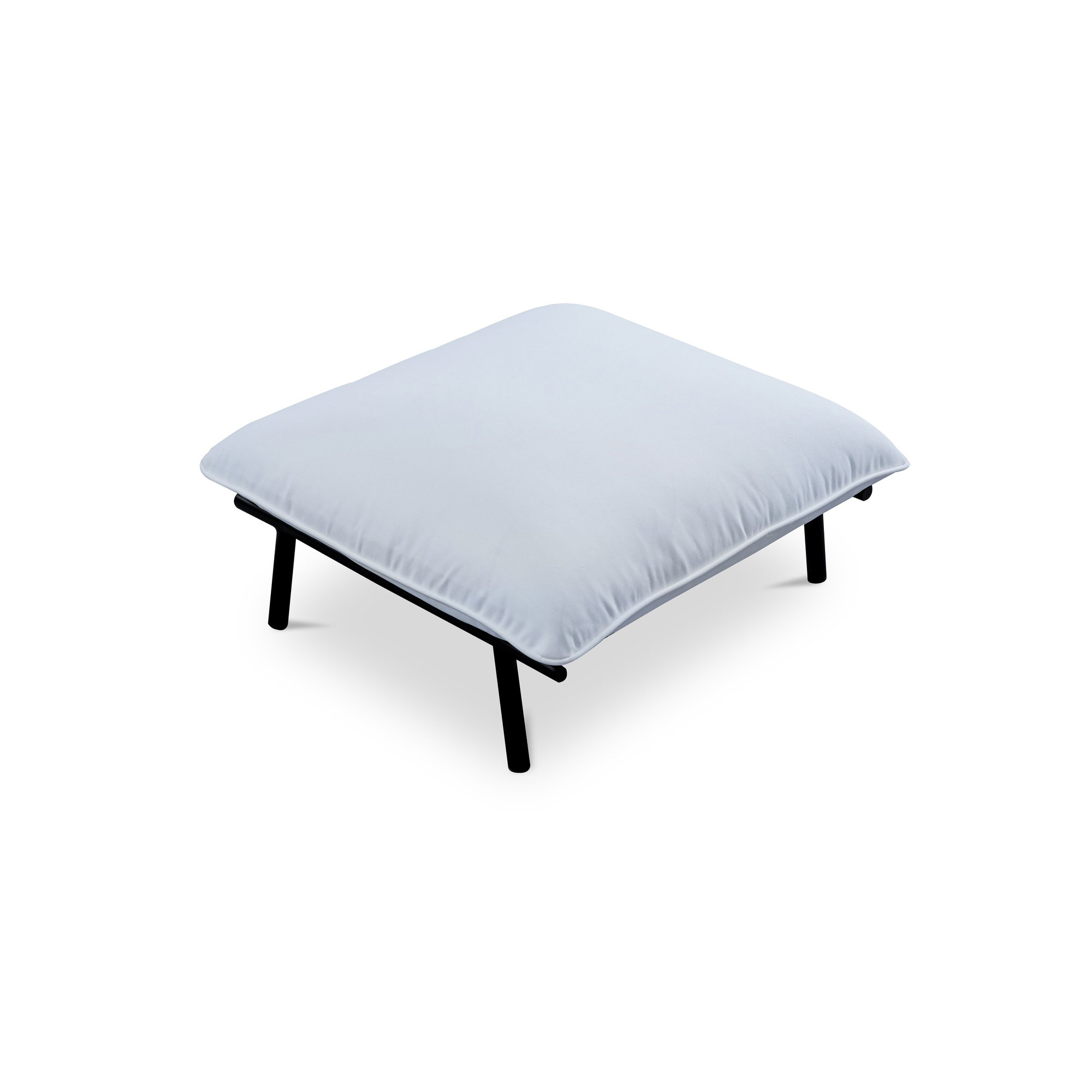 Morgan Outdoor Ottoman White, by Moe's Home, 29.1" width x 14.6" height x 26.8" depth View 2