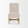 Whitley Oatmeal Performance Fabric with Oak Wood Dining Chair, by Mercana, 19.25" length x 24" width x 35" height thumbnail 3