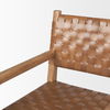 Shane Brown Wood with Woven Brown Leather Dining Armchair thumbnail 8