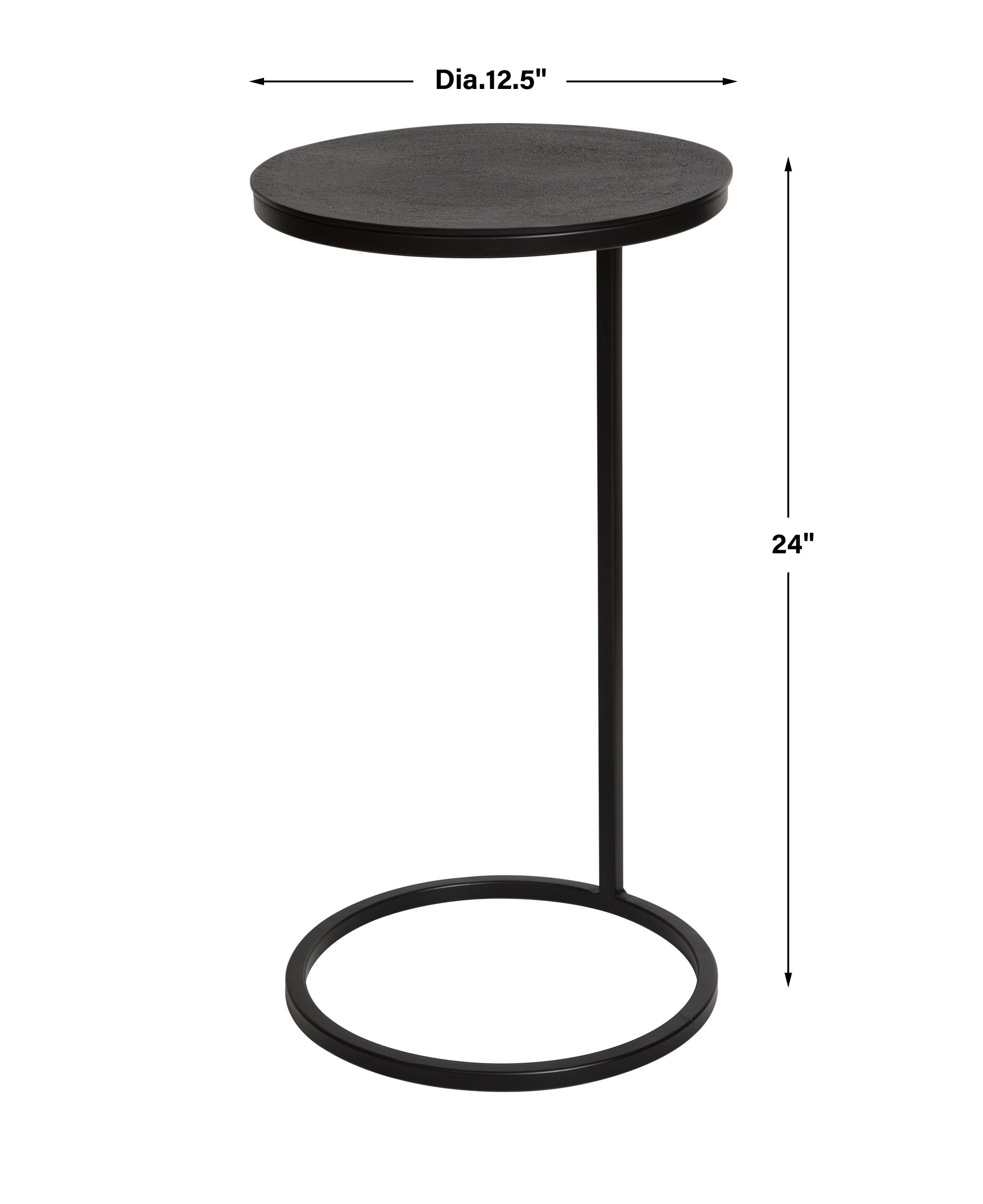 Brunei Round Accent Table, Furniture by Uttermost, 12.5" width x 24" height x 12.5" depth View 3