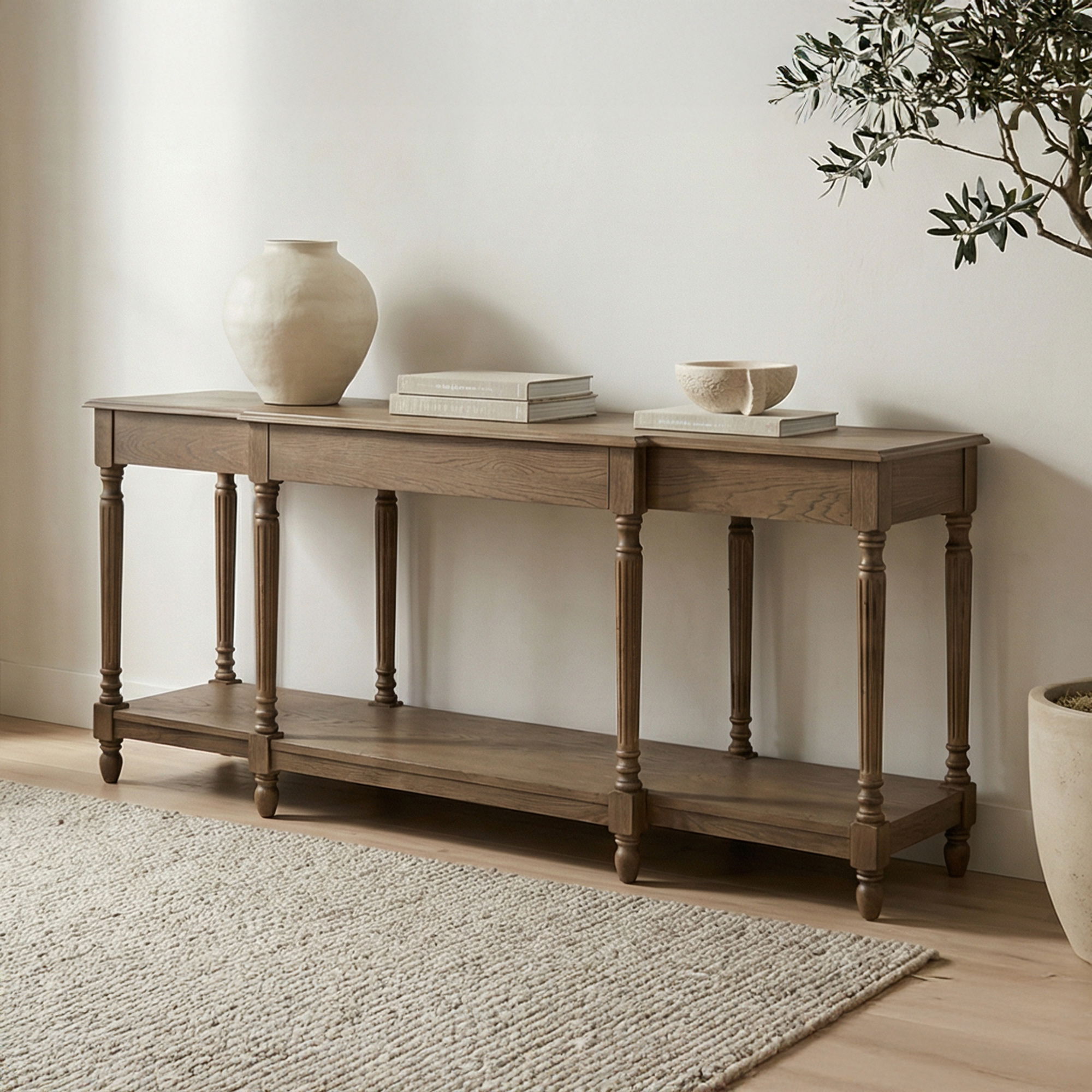 Martha Console Table Brown, by Moe's Home, 80" width x 31.5" height x 19.63" depth View 2
