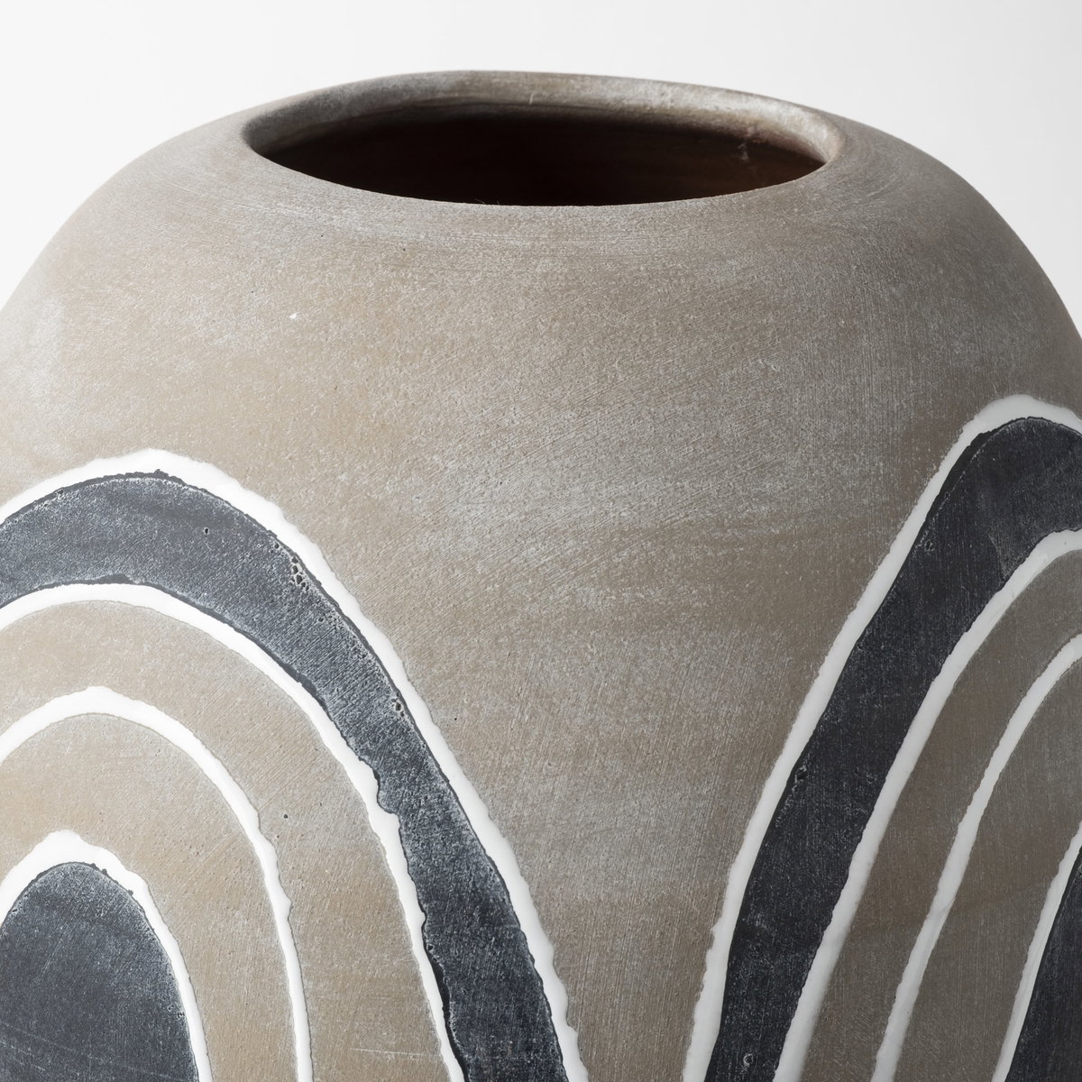 Cove Small Brown/White Ceramic Vase, Decorative Jar by Mercana, 10.24" length x 10.24" width x 9.65" height View 7