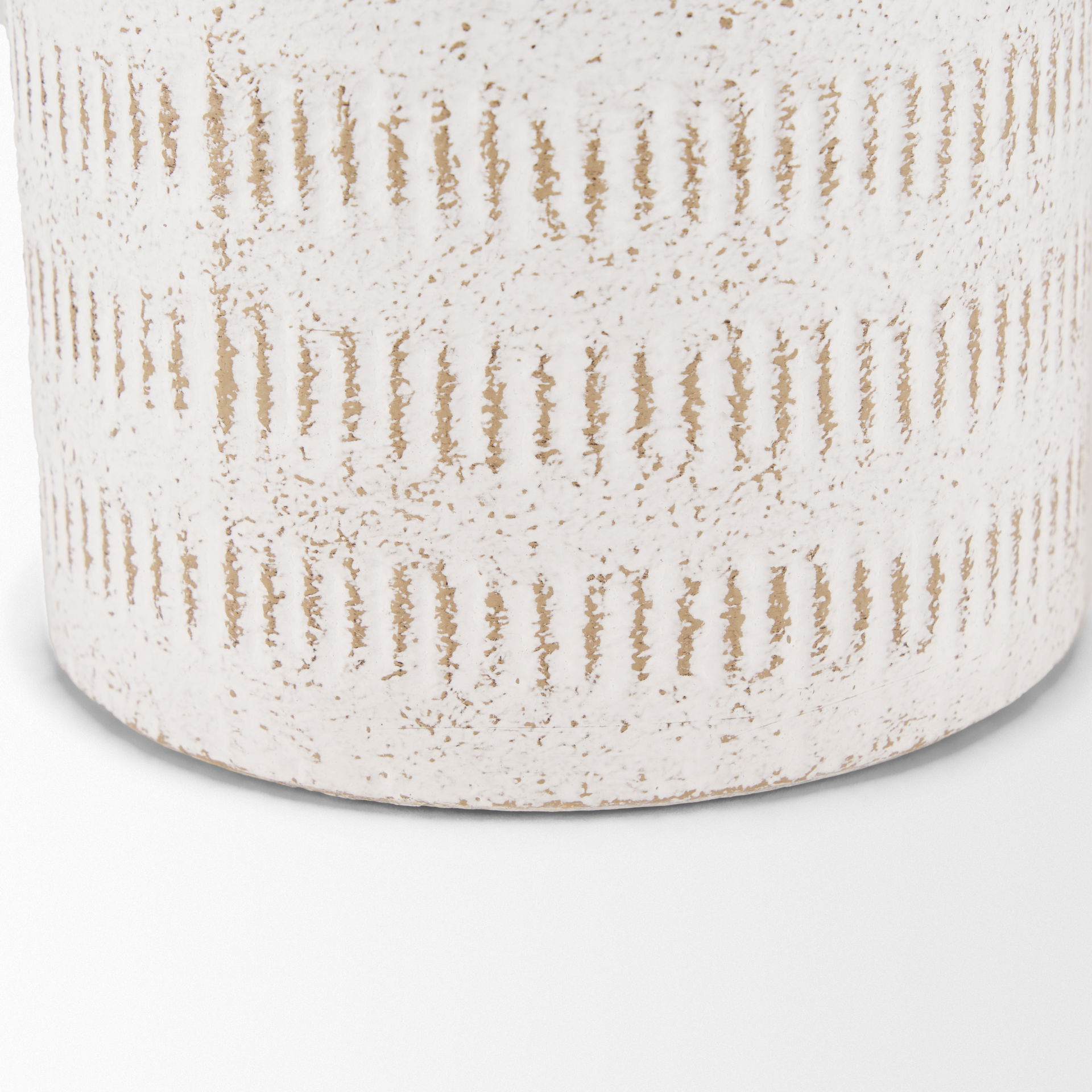 Tisha Small White with Terracotta Distressing Metal Vase large image 