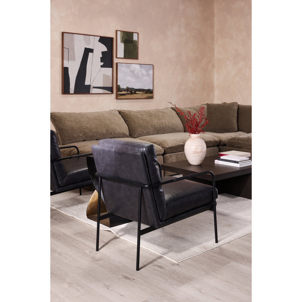 Verlaine Chair Raven Black, Accent Chair by Moe's Home, 23.5" width x 32" height x 31" depth View 6