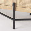 Cairo 78x19 Brown Solid Wood Black Metal Base 4 Door Cabinet Sideboard thumbnail 11