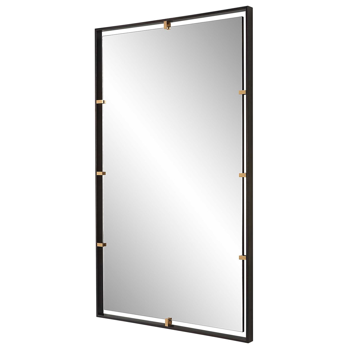 Egon Rectangular Bronze Mirror, by Uttermost, 29.87" width x 50" height x 1.62" depth View 5