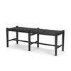 Shane Black Wood with Woven Black Leather Bench, Benche by Mercana, 52" length x 16.5" width x 18.75" height thumbnail 1